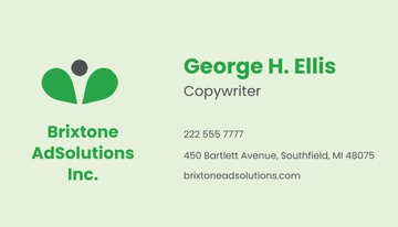 Free Minimalist Agency Business Card Template to Edit Online