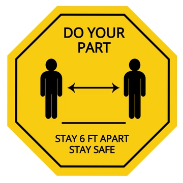 Free Stay 6 FT Apart Floor Tiles Label Template to Edit Online