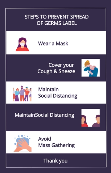 Free Steps to Prevent Spread of Germs Label Template to Edit Online