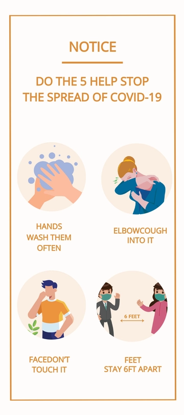 Free Notice: Do The 5 - Help Stop The Spread of COVID-19 Label Template to Edit Online