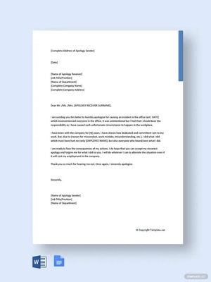Work Apology Letter
