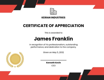 Free Certificate of Hard Work Template to Edit Online