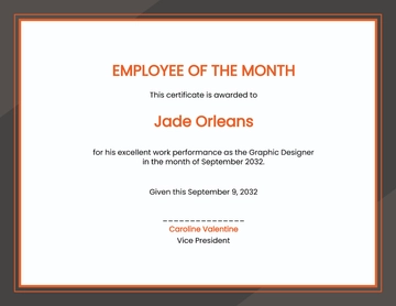 Free Blank Employee of the Month Certificate Template to Edit Online