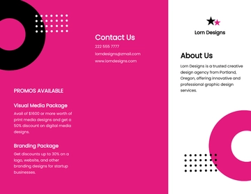 Free Creative Design Agency Tri-Fold Brochure Template to Edit Online