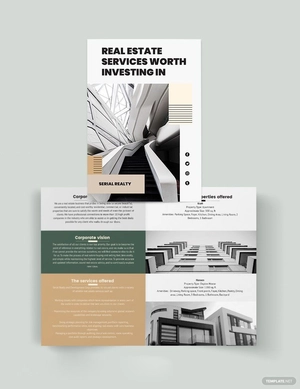 Professional Real Estate Company Bi-Fold Brochure Template