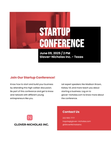 Free Startup Conference Flyer Template to Edit Online
