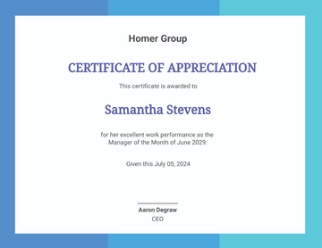 Free Employee of the Month Certificate for Small Managers Template to Edit Online