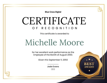 Free Modern Employee of the Month Certificate Template to Edit Online