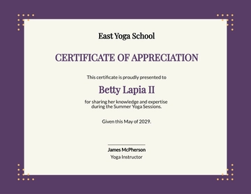 Free Yoga Instructor Certification Template to Edit Online