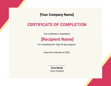 Free Yoga Training Certificate Template to Edit Online