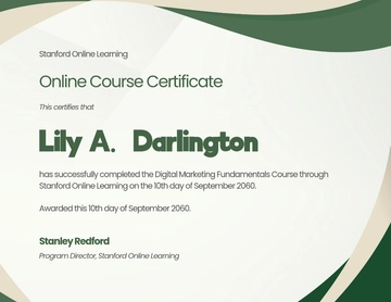 Free Online Course Certificate Template to Edit Online | Template.net