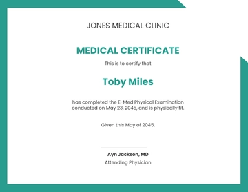 Free Health Certificate from Doctor Template to Edit Online
