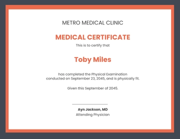 Free Doctor Fitness Certificate Template to Edit Online
