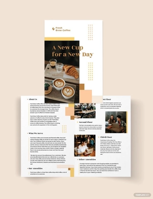 Coffee Shop Bi-Fold Brochure Template