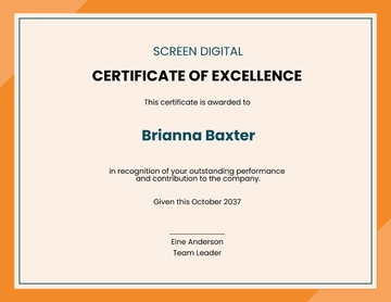 Free Employee Excellence Award Certificate Template to Edit Online