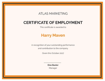 Free Staff Excellence Certificate Template to Edit Online