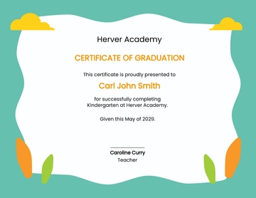 Free Certificate for Kindergarten Students Template to Edit Online