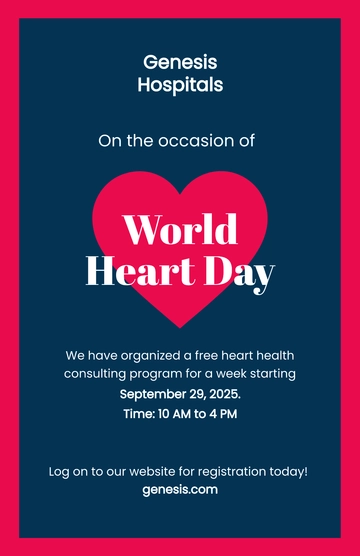 Free World Heart Day Poster Template to Edit Online