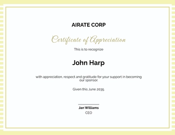 Free Thank You Certificate For Sponsorship Template to Edit Online