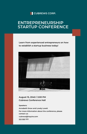 Free Entrepreneurship Startup Poster Template to Edit Online
