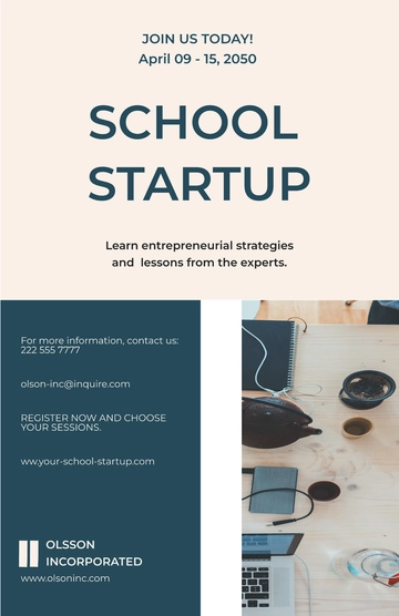 Free School Startup Poster Template to Edit Online