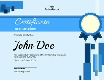 Free Company Internship Certificate Template to Edit Online