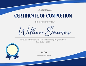 Free Internship Training Certificate Template to Edit Online
