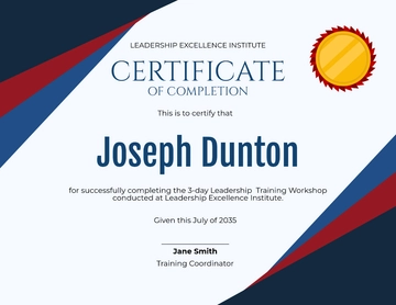 Free Leadership Training Certificate Template to Edit Online