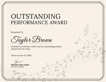 Performance Award Certificate Template - Edit Online & Download