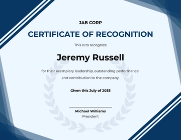 Free Recognition Leadership Award Certificate Template to Edit Online