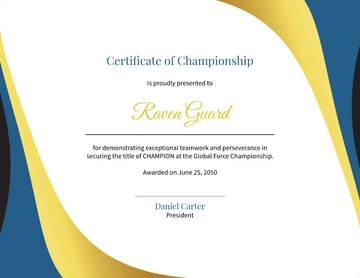 Free Champion Team Certificate Template to Edit Online | Template.net