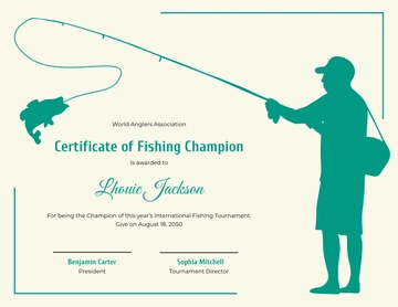 Free Fishing Champion Certificate Template to Edit Online
