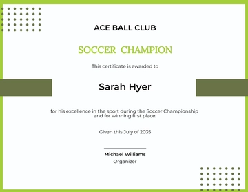 Free Soccer Championship Certificate Template to Edit Online