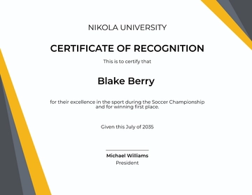 Free Soccer Achievement Certificate Template to Edit Online