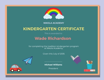Free Graduation Kindergarten Certificate Template to Edit Online