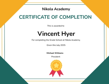 Free Elementary School Diploma Certificate Template to Edit Online