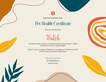 Free Pet Health Certificate Template to Edit Online