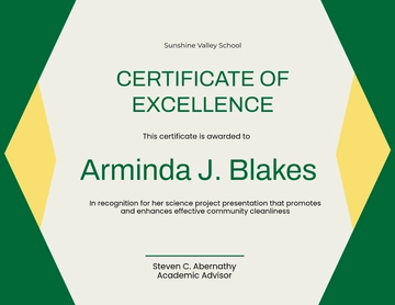 Free School Project Certificate Template to Edit Online