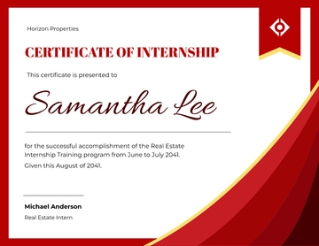 Free Real estate internship certificate Template to Edit Online