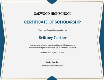 Free Student Scholarship Certificate Template to Edit Online