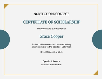 Free College Scholarship Certificate Template to Edit Online