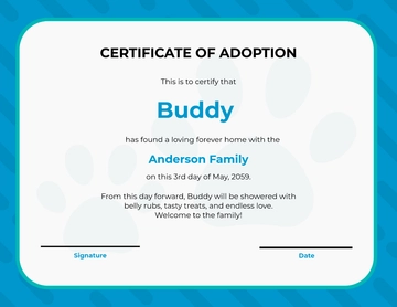Editable Dog Adoption Certificate Template - Edit Online & Download