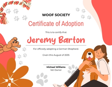 Free Dog Ownership Certificate Template to Edit Online
