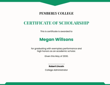 Free Graduation Scholarship Certificate Template to Edit Online