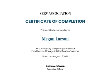 Free Food service manager certification Template to Edit Online
