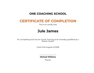 Free Soccer Coaching Certification Template to Edit Online