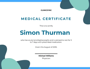 Free Sick Leave Certificate Template to Edit Online