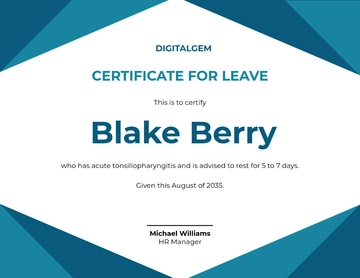 Free Leave Application Certificate Template to Edit Online