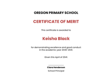 Free Merit Certificate for Kids Template to Edit Online