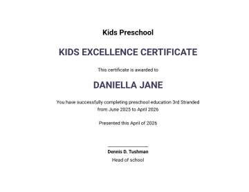 Free Congratulations Certificate for Kids Template to Edit Online